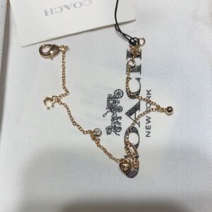 Coach Gold Charm Bracelet with Heart